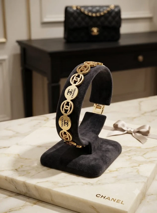Chanel Gold Medallion Headband